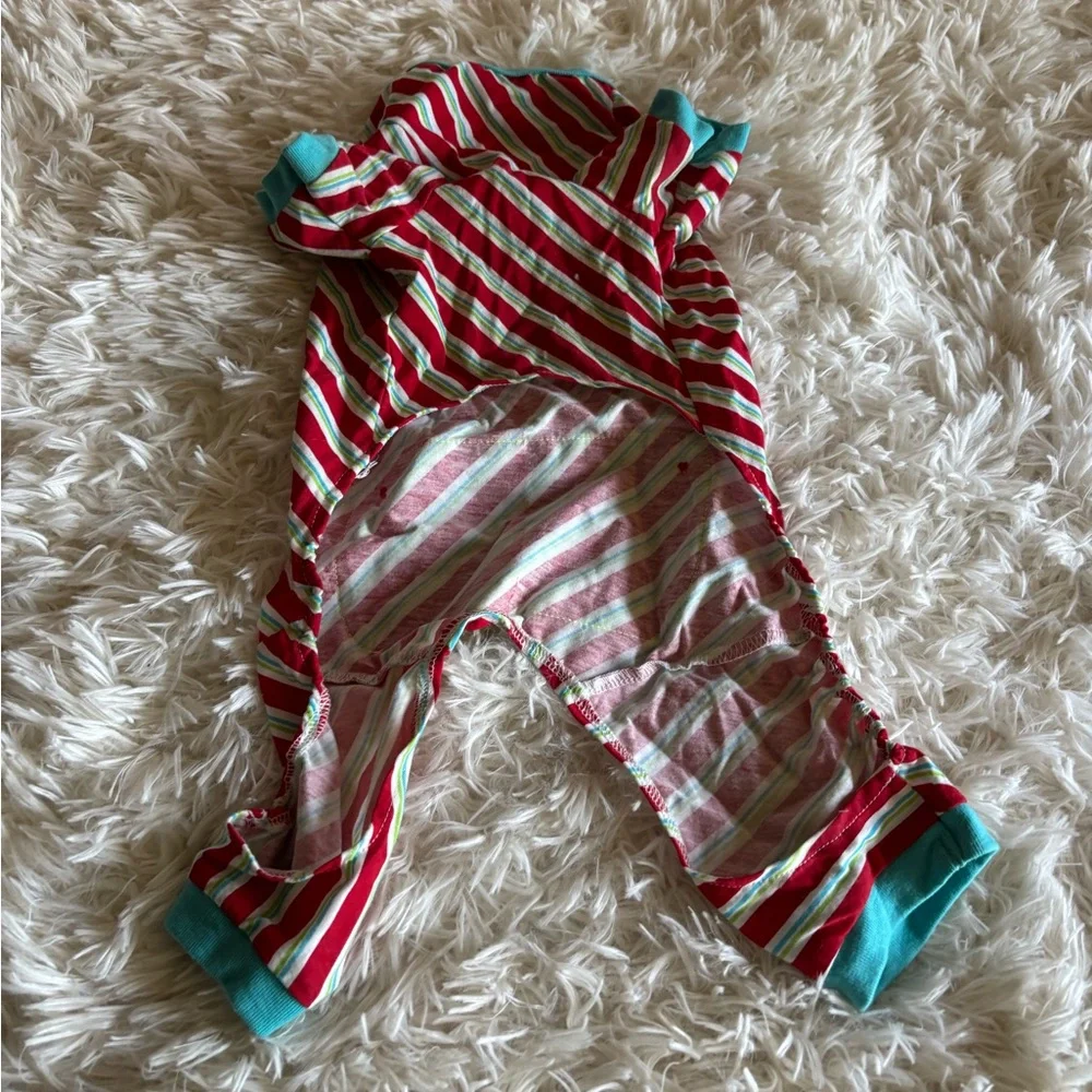 Santa’s Helper striped dog pajamas size medium